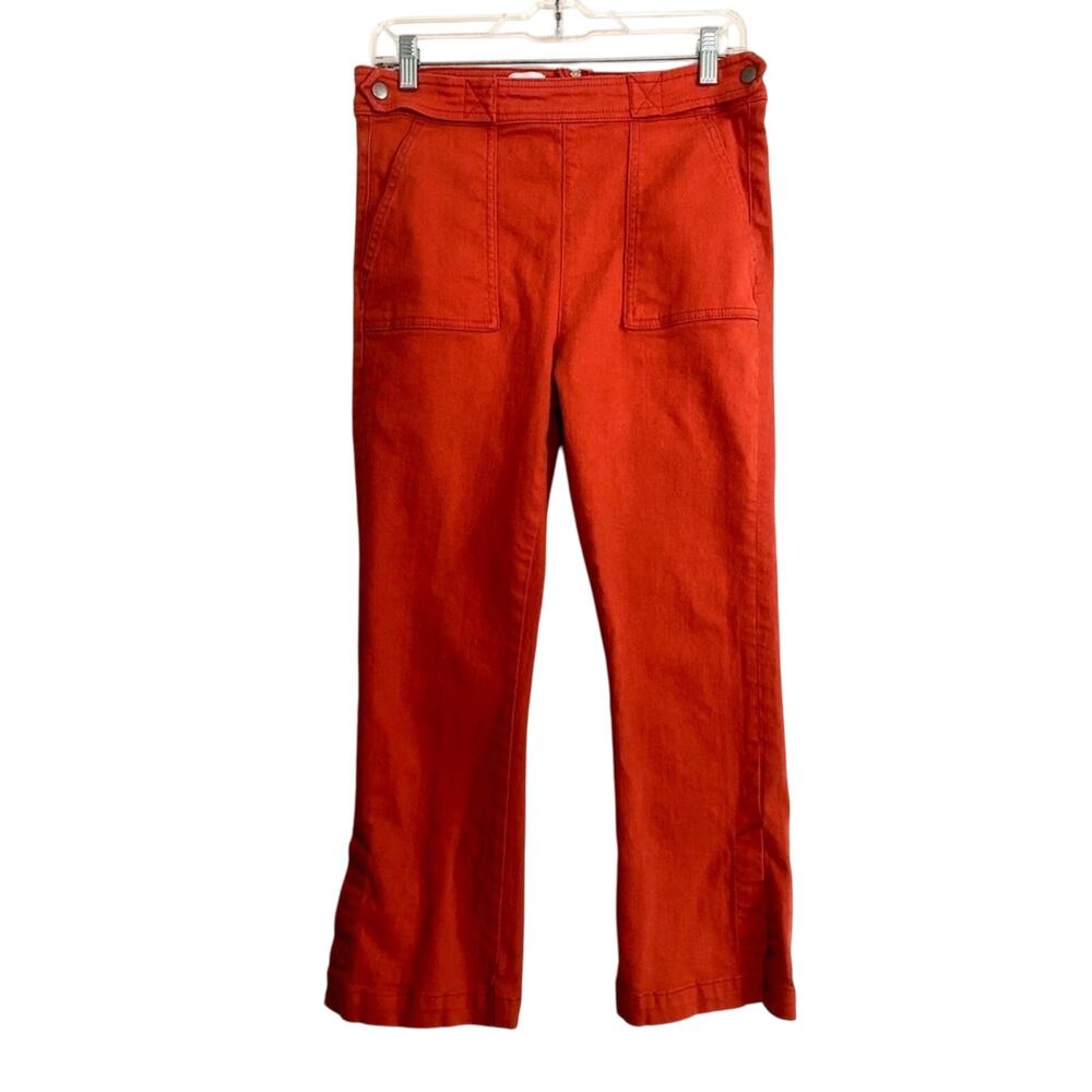 Urban Outfitters UO BDG Bright Coral Orange Crop Straight Leg High Rise Pants 28
